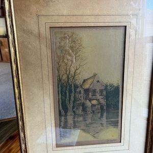 Vintage Framed Louis Davril Etching
Paris Etching Society